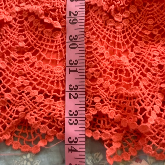 NWT American Rag Cie Lined Sleeveless Tiered Crochet Dress Size Small Hot Coral - Picture 5 of 8